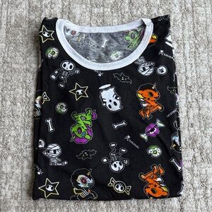 tokidoki Black Tee with Colorful Characters